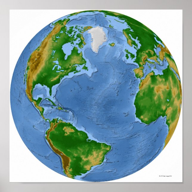 Karte für die Vegetation im Nordatlantik Poster (Vorne)