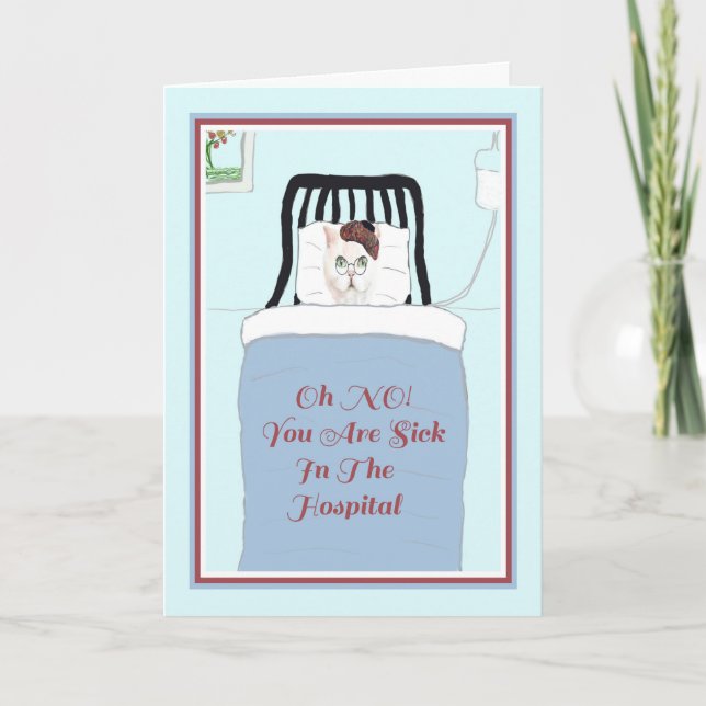 Karte für eine Katze im Tierkrankenhaus (Vorderseite)