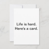 Karte für harte Zeiten.