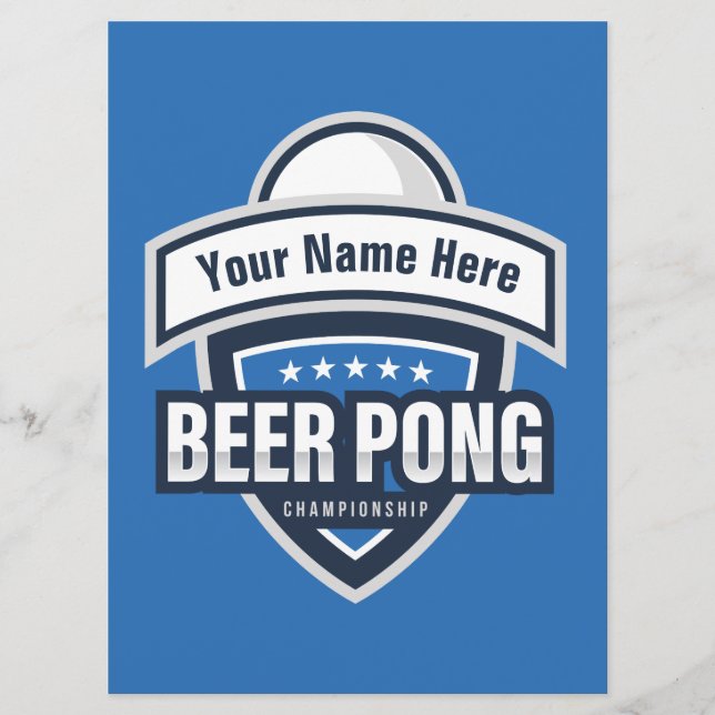 Karte für individuelle Bierpong-Meisterschaften (Vorderseite)