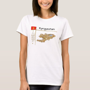 Karte für Kirgisistan + Flagge + T - Shirt