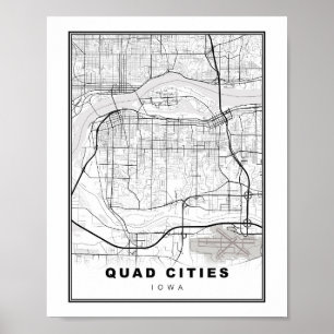 Karte für Quad Cities Poster