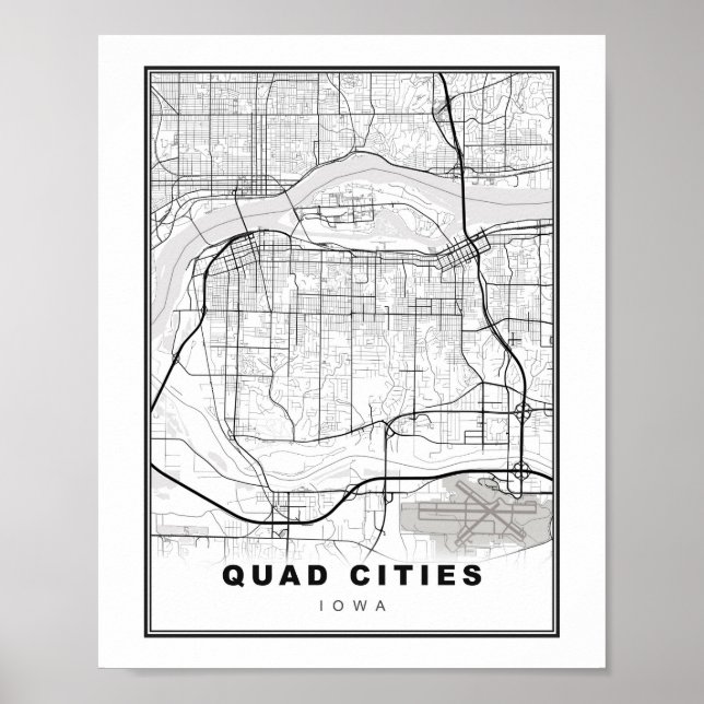 Karte für Quad Cities Poster (Vorne)
