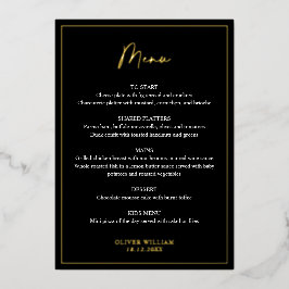 Karte für Taufen in Schwarz, Weiß und Gold Foil