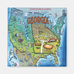 Karte Georgia USA Magnet