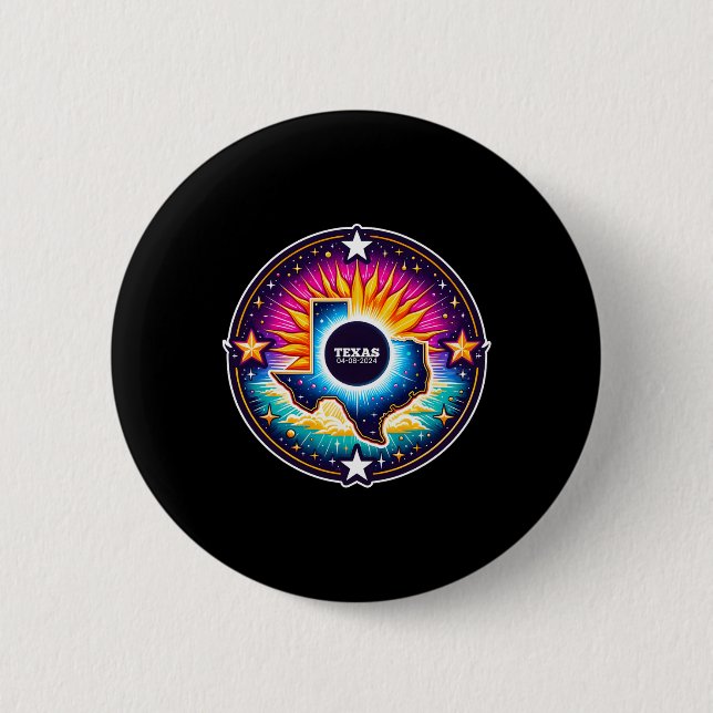 Karte Gesamtes Solar-Klipse 8. April 2024 Button (Vorderseite)
