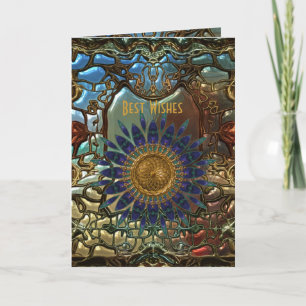 Karte Gold Metall Art Nouveau Alles Gute zum Gebur