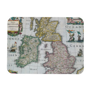 Karte Großbritanniens 1631 Magnet