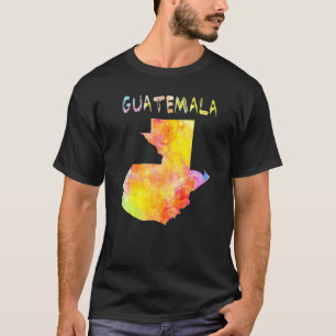 Karte Guatemala farbenfrohe Karte Aquarellmalerei T-Shirt