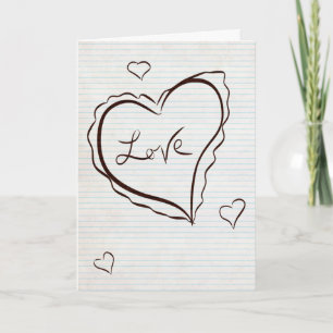 Karte Hand gezeichneten Herzvalentines Tages