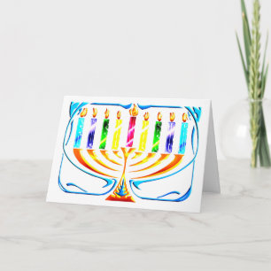 Karte: Hanukkah Menorah - Chanukah Menorah Feiertagskarte