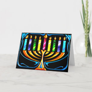 Karte: Hanukkah Menorah - Chanukah Menorah Feiertagskarte
