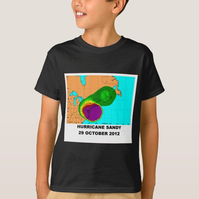 Karte Hurrikan-Sandys am 29. Oktober 2012 T-Shirt (Vorderseite)