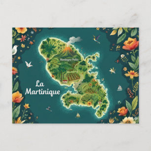 Karte Illustrierte Martinique