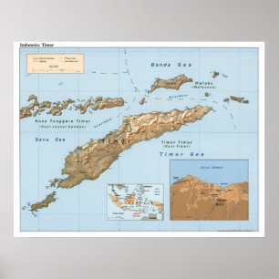 Karte Indonesiens Timor 1999 Poster