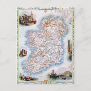 Karte: Irland, 1851 Postkarte