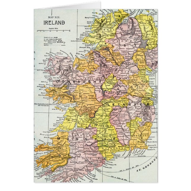 KARTE: IRLAND, c1890 (Vorne)