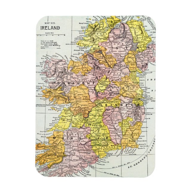 KARTE: IRLAND, c1890 Magnet (Vertikal)