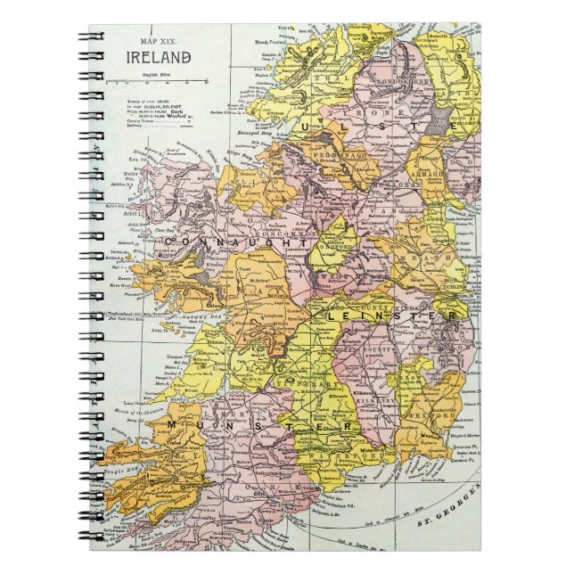 KARTE: IRLAND, c1890 Notizblock (Vorderseite)