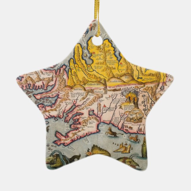 Karte Islands Keramikornament (Hinten)