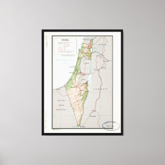 Karte Israels (1967) Leinwanddruck