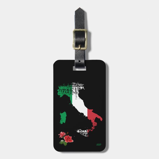 *~* Karte Italiens Italienische Flagge Italienisch Gepäckanhänger (Vorderseite vertikal)