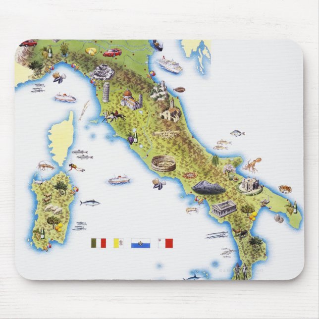 Karte Italiens Mousepad (Vorne)