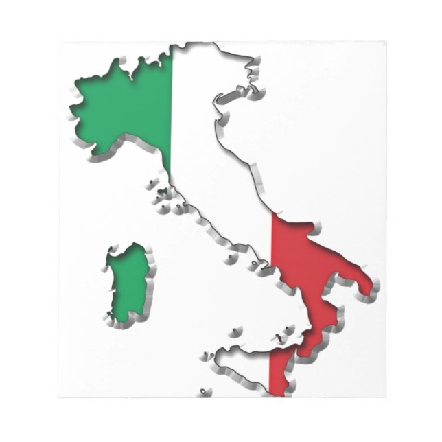 Karte Italiens Notizblock (Vorderseite)