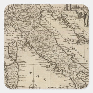 Karte Italiens Quadratischer Aufkleber