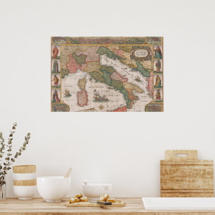 Karte Italiens von Cornelis II Danckerts 1640 Poster