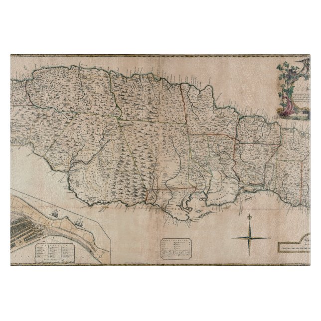 KARTE: JAMAIKA, 1755 2 SCHNEIDEBRETT (Vorderseite)