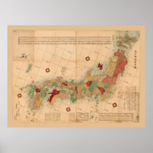 Karte Japans (1864) Poster
