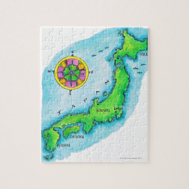 Karte Japans Puzzle (Vertikal)