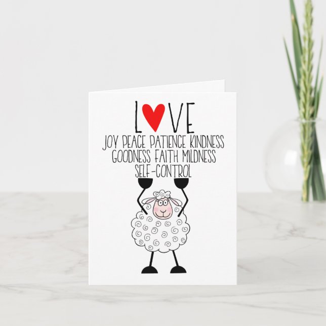 Karte "Jehovas Schaf - Früchte des Geistes" (Vorderseite)
