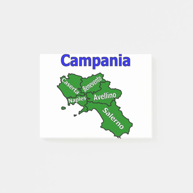 Karte Kampanien mit den Provinzen Post-it Klebezettel (Vorderseite)