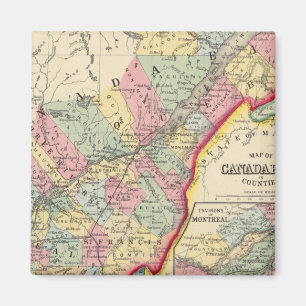 Karte Kanadas Ost in Landkreisen Magnet