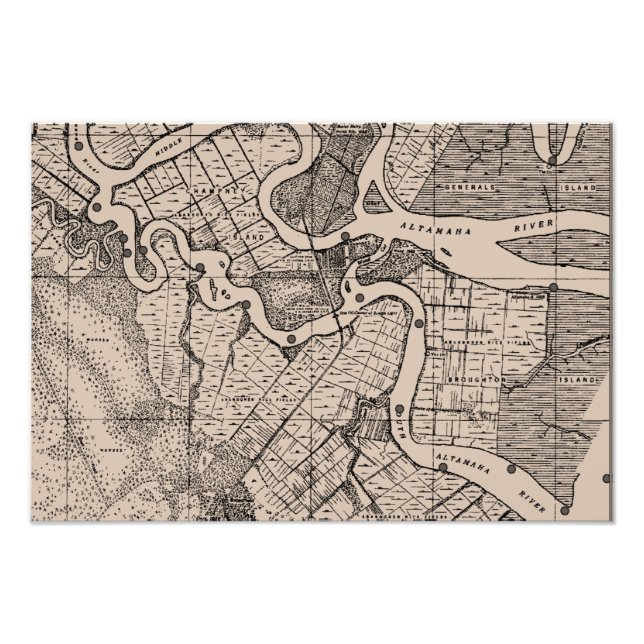 Karte, Kartografie, Geografie, Altamaha River, USA Fotodruck (Vorne)