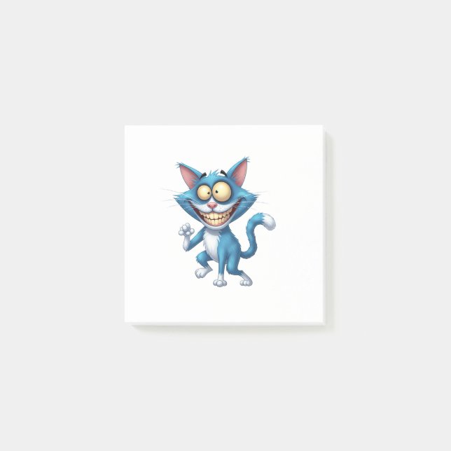 Karte Katzenfigur Post-it Klebezettel (Vorderseite)