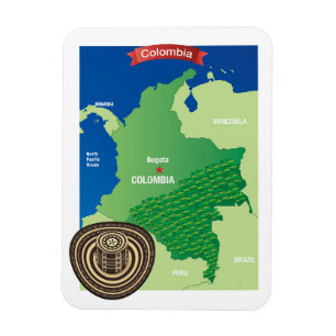 Karte Kolumbiens Magnet