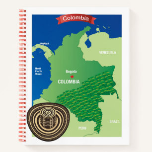 Karte Kolumbiens Notizbuch