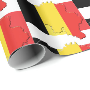 Karte Kontur BELGIEN FLAG Geschenkpapier