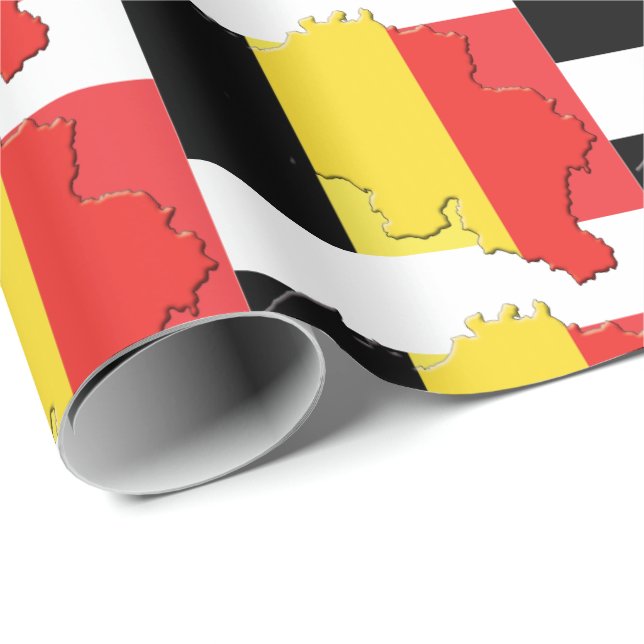 Karte Kontur BELGIEN FLAG Geschenkpapier (Rolleneckpunkt)