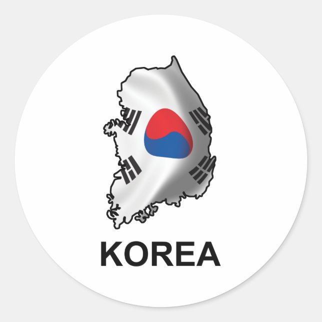 Karte Koreas Runder Aufkleber (Vorderseite)