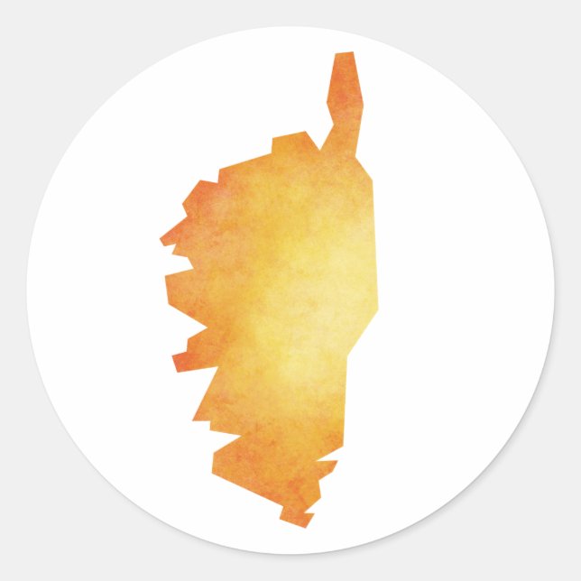 Karte Korsika Runder Aufkleber (Vorderseite)