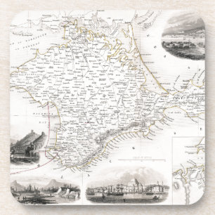 KARTE: KRIM, c1855 Getränkeuntersetzer