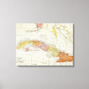 KARTE: KUBA, 1900 LEINWANDDRUCK