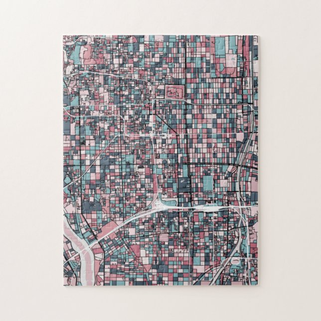 Karte Kyotos Japan Puzzle (Vertikal)