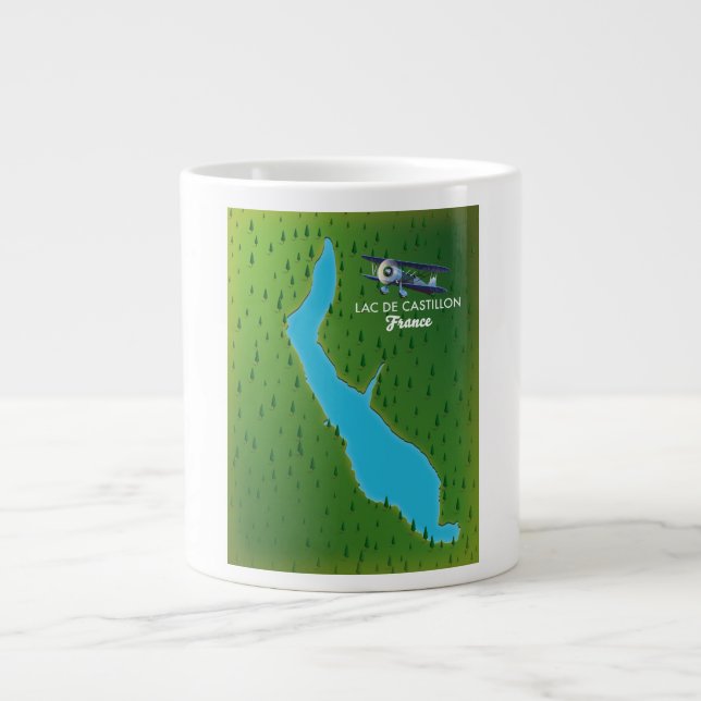 Karte "Lac de Castillon France" Jumbo-Tasse (Vorderseite)