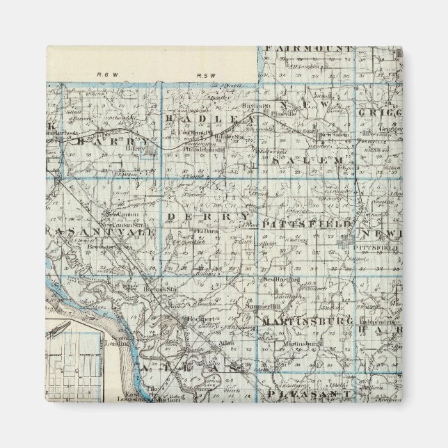 Karte Landkreis Pike und Pittsfield Magnet (Vorne)