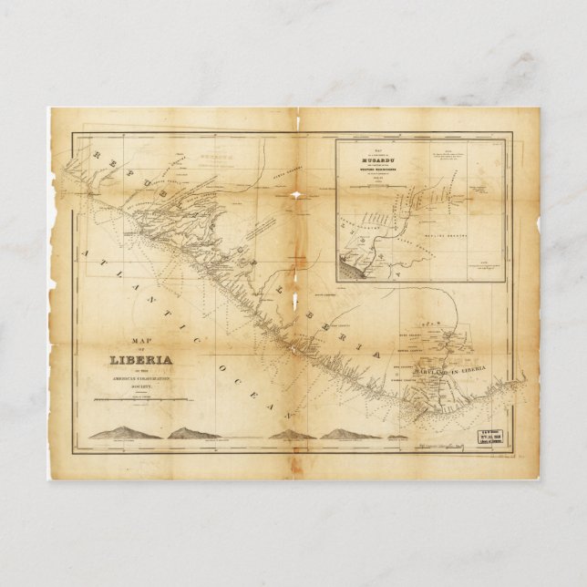 Karte Liberias (1870) (Vorderseite)